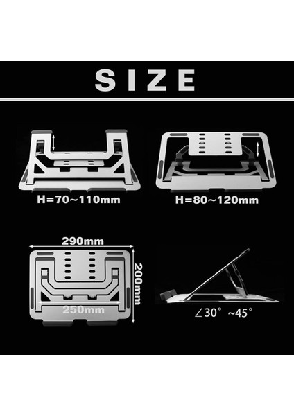 Macbook Notebook Taşınabilir Ayarlanabilir Ergonomik Stand ND06