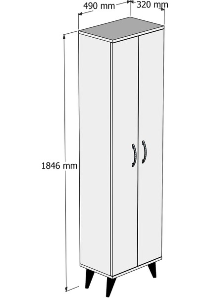 2 Kapılı 49CM Çok Amaçlı Dolap Çam - BDL0102