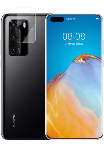 Huawei P40 Pro Kamera Lens Koruyucu Tam Çerçeve Tüm Yüzeyi Koruma Esnek Kırılmaz Temperli Nano Cam