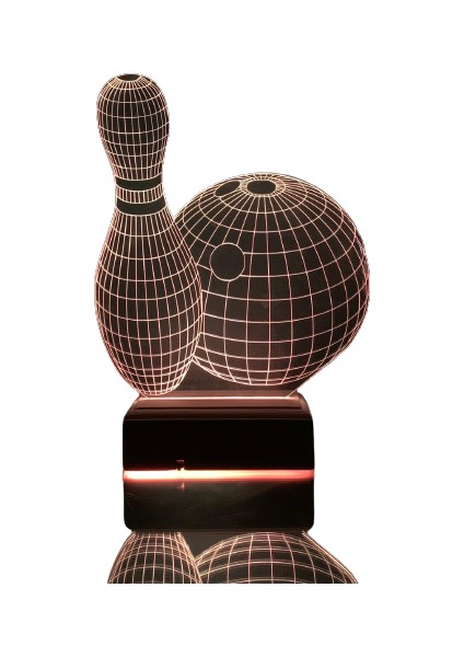 Bowlıng 3D 16 Renk Dekoratif Lamba