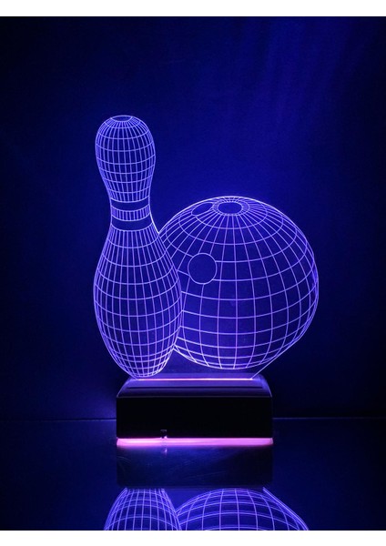 Bowlıng 3D 16 Renk Dekoratif Lamba modelleri