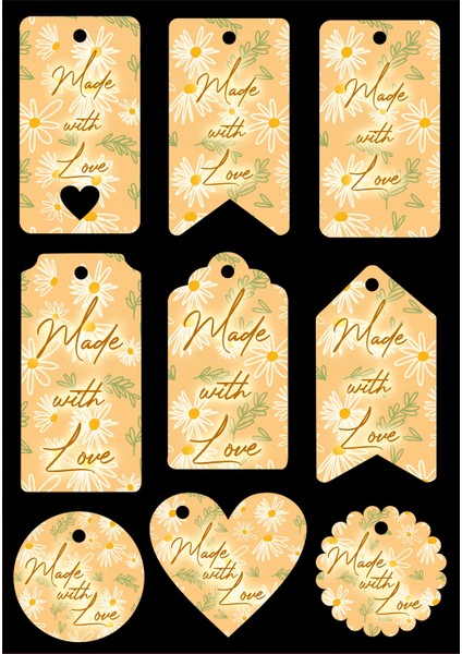 Made With Love Yazılı Kart Seti