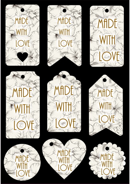 Made With Love Yazılı Kart Seti