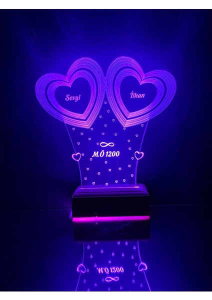 Kişiye Özel Hediye Aşk & Kalp & Isim & Tarih Masaüstü Dekoratif LED Lamba fiyatları