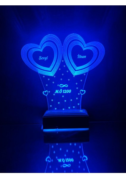 Kişiye Özel Hediye Aşk & Kalp & Isim & Tarih Masaüstü Dekoratif LED Lamba fırsatları