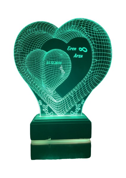 Sevgiliye Hediye Aşk ve Sonsuzluk 3D 16 Renk Dekoratif LED Lamba
