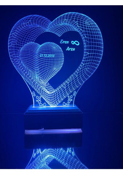 Sevgiliye Hediye Aşk ve Sonsuzluk 3D 16 Renk Dekoratif LED Lamba modelleri