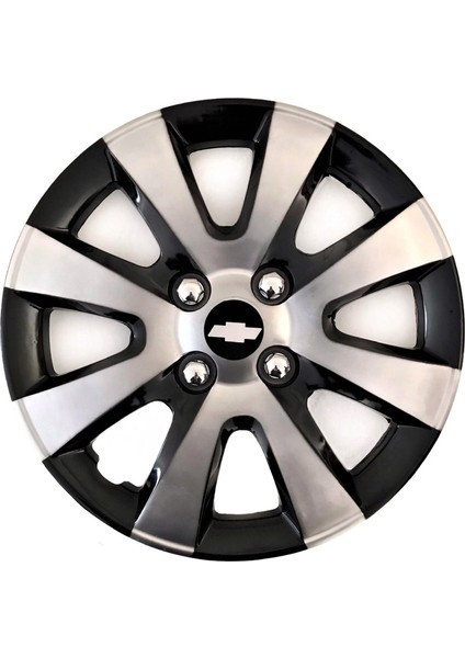 Chevrolet Aveo 15'' Inç Gri - Siyah 4lü Set Jant Kapağı Çelik Jant Görünümlü