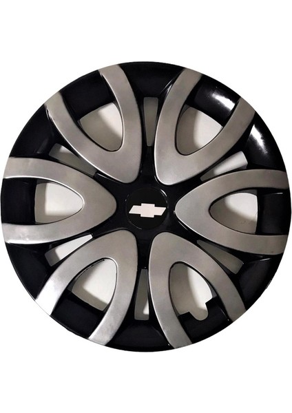 Chevrolet Beretta 15'' Inç Gri - Siyah 4lü Set Jant Kapağı Çelik Jant Görünümlü
