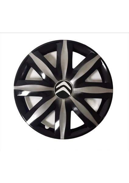 Citroen Citroen C4 Picasso 14'' Inç Gri - Siyah 4lü Set Jant Kapağı Çelik Jant Görünümlü
