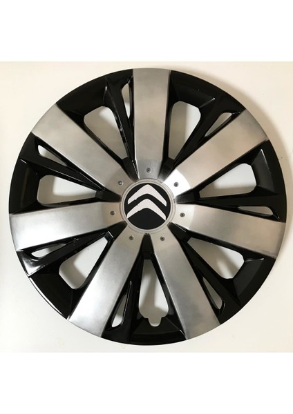Citroen C3 Picasso 16'' Inç Gri - Siyah 4lü Set Jant Kapağı Çelik Jant Görünümlü