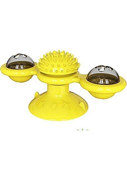 Vantuzlu Fırıldak Toplu Dönen Şeffaf Depo Tasarım Interaktif Kedi Oyuncağı