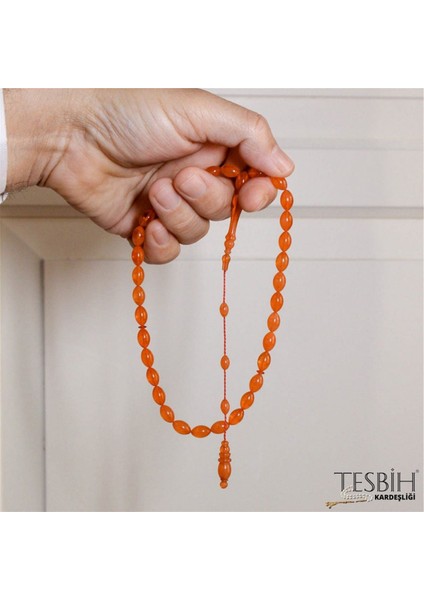 Beyzi Kesim Osmanlı Sistemli Abdullah Öner Atölyesi Sıkma Kehribar Tesbih TSB0226