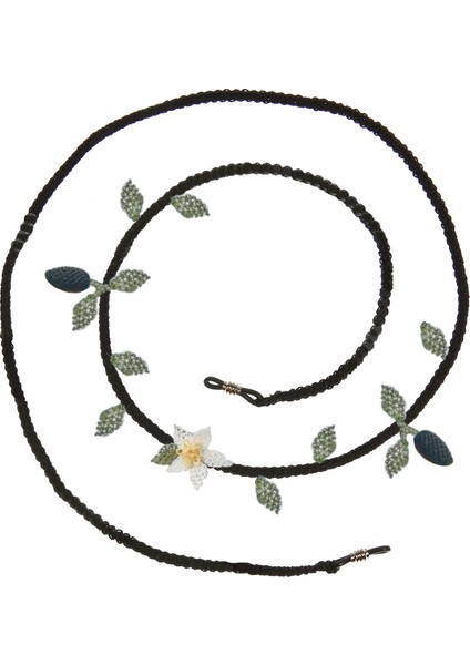 Zeytin Gözlük Ipi Çiçekli Elişi Iğne Oyası 85 cm Beyaz-Siyah fiyatları