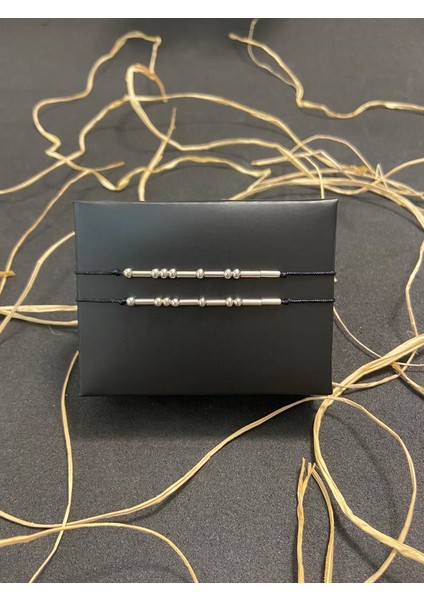 Mors Alfabesi Bileklik - 2'li Gümüş Renk