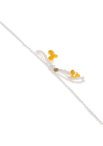 Gerdanlık Kolye Boncuk Püsküllü Elişi Tığ Işi 55 cm Renkli Beyaz fırsatları