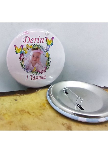 15 Adet Kelebek Konsept Doğum Günü Rozeti Resimli Metal 6 cm 1 Yaş 2 Yaş 3 Yaş Her Yaş Için Uygulanabilir