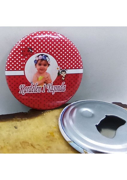 10 Adet Uğur Böceği Konsept Doğum Günü Partisi Baskılı Resimli Metal Magnet Açacak 58 mm Doğum Günü Si