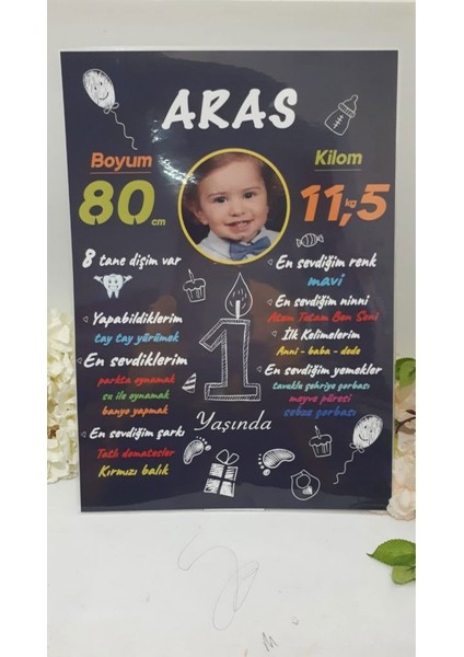 1 Yaş Anı Panosu Afiş,karşılama Panosu Branda modelleri