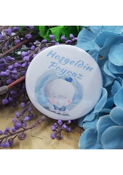 15 Adet Sevimli Fil Konsept Baskılı Erkek Bebek Metal Magnet Açacak 58 mm