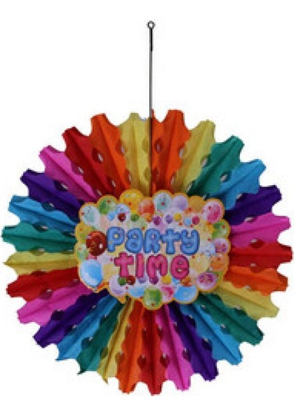 Süs Yelpaze Karışık Renk Partı Time 50CM PK1-300