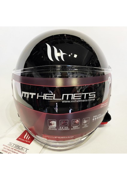 Kask Jet Street Solid A1 Gloss Black Yarım Kask