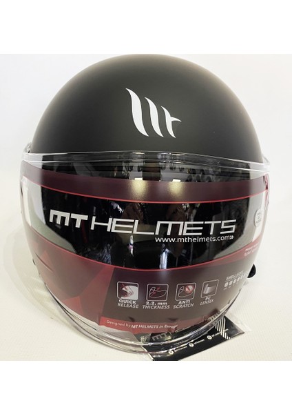 Yarım Kask Jet Street Solid Mat Black A1