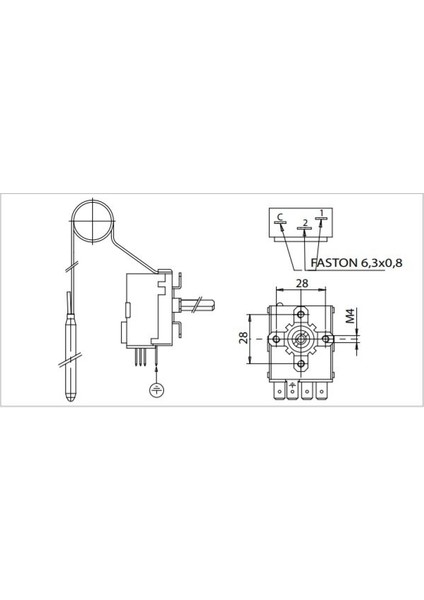 TR2/540020 (50-300°C) 1 mt Isıtıcı Termostat - Çift Kontaklı