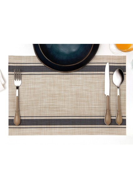Adonie 4'lü Amerikan Servis - Gri - 30 x 45 cm.