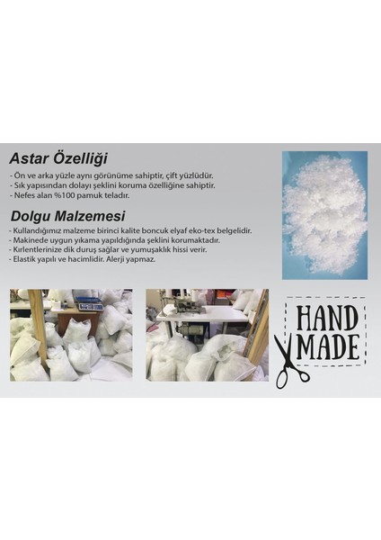 2'li 45 x 45 cm 360 gr %100 Boncuk Silikonlu Kırlent Kılıfı Iç Yastığı & Kırlent Içi Dolgusu