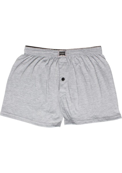 Erkek Penye Gri Battal Büyük Beden Boxer / Külot 6 Adet Abani Classic