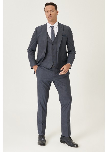 ALTINYILDIZ CLASSICS Erkek Lacivert-siyah Slim Fit Dar Kesim Su Geçirmez Yelekli Nano Takım Elbise fiyatları