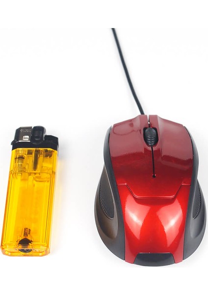 WZ-3012 Kablolu USB Optik Mouse 1600 Dpi Optic Maus Fare - Kırmızı