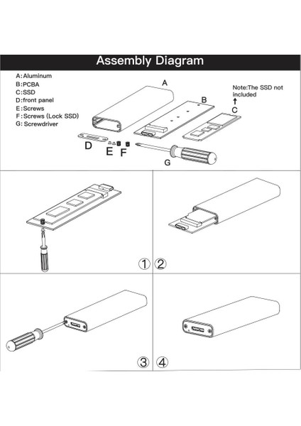 Usb3.1 Gen2 Type-C To M.2 Pcıe Nvme HDD Harddisk Kutusu