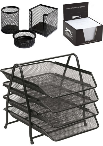 Evrak Rafı Metal 4'lü + Mekanizma Perfore Set 3'lü + Kaneks Ergonomik Tasarım Zımba Makinası fiyatları