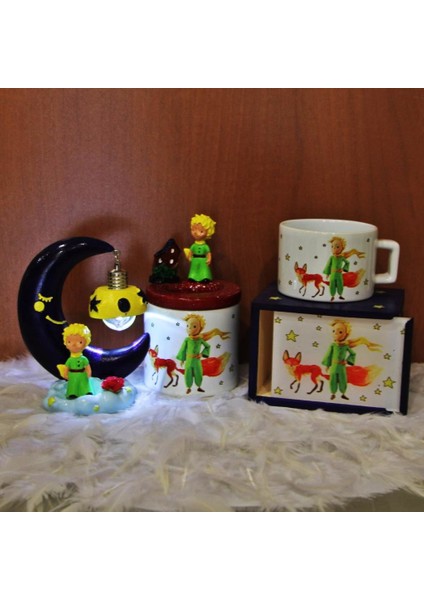 Küçük Prens Işıklı Biblo Kalemlik Ahşap Kutulu Kupa