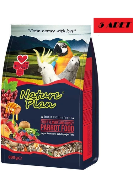 Nature Plan Papağan Yemi 800 gr x 5 Adet