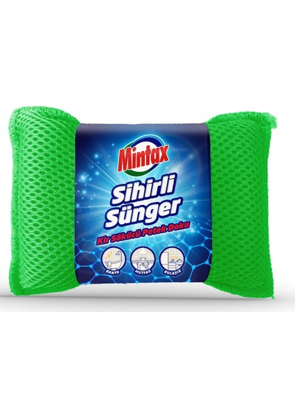 Sihirli Sünger + Mintax Temizlik Bezi 5'li