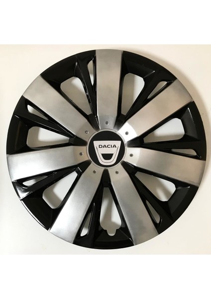 dacia Duster 15'' Inç Gri - Siyah 4lü Set Jant Kapağı Çelik Görünümlü