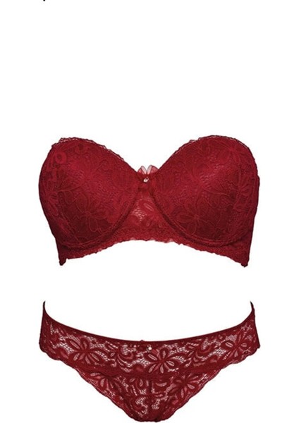 4616 Daisi Dantelli Straplez Destekli Sütyen Takım