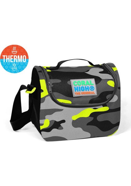 Kids Gri Kamuflaj Desenli Thermo Beslenme Çantası 22870