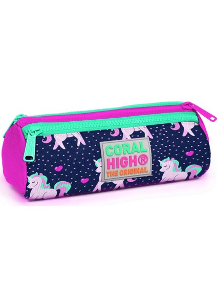Kids Lacivert Unicorn Üç Bölmeli Kalem Çantası 22310