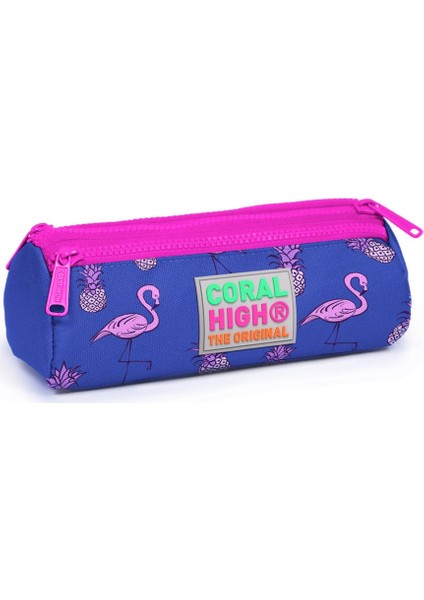 Kids Lavanta Flamingo Desenli Üç Bölmeli Kalem Çantası 22316
