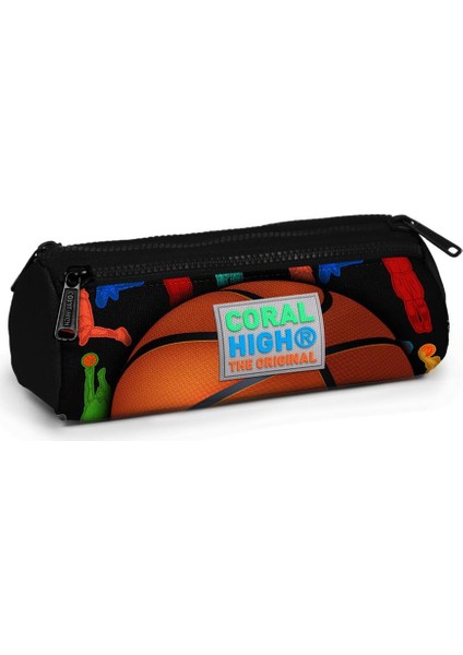Kids Siyah Basketbol Toplu Üç Bölmeli Kalem Çantası 22321