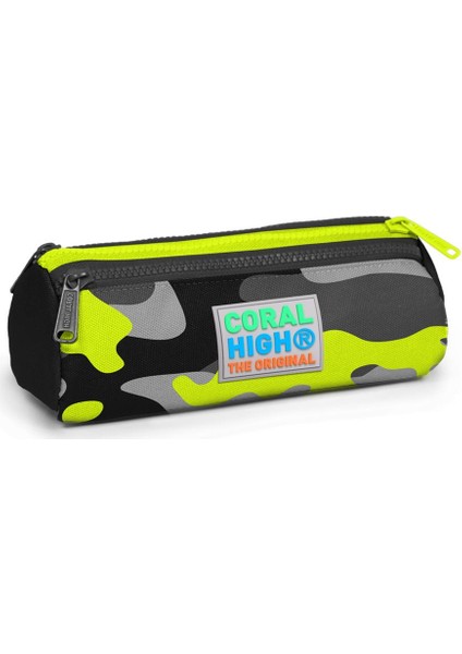 Kids Gri Kamuflaj Desenli Üç Bölmeli Kalem Çantası 22331