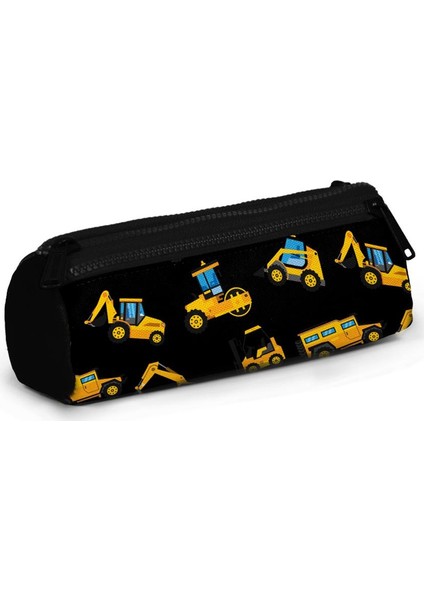 Kids Siyah Dozer Desenli Üç Bölmeli Kalem Çantası 22328 modelleri