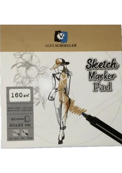 Alex Schoeller Sketch Book 40 Yaprak 160 gr 20 x 20 cm