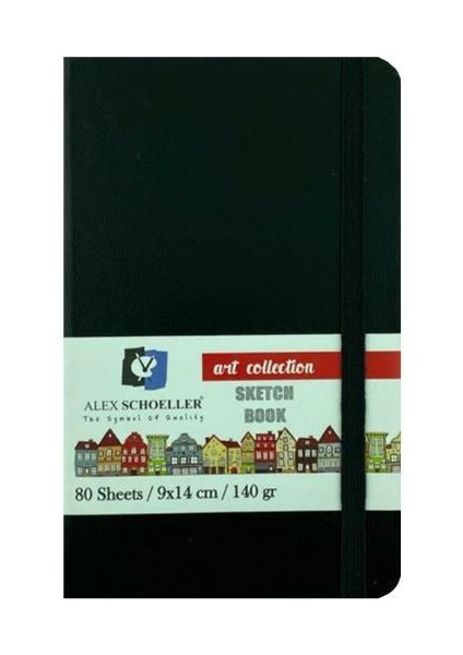 Sketch Book 80 Yaprak 140 gr 9 x 14 cm Dik Siyah