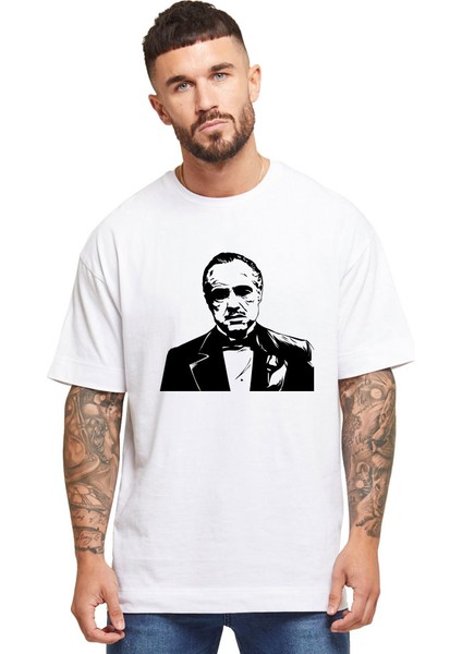 Godfather Baskılı Oversize Erkek T-Shirt