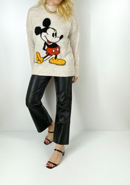 Kadın Krem Karakter Detaylı Yün Kazak fırsatları